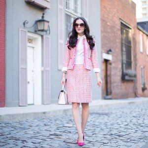 boucle skirt and jacket